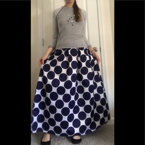 Coming soon. Maxi polka dot skirt